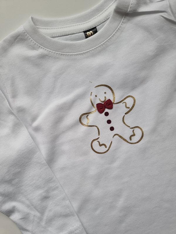 Koszulka biała długi rękaw piernik elegant rozmiar 80