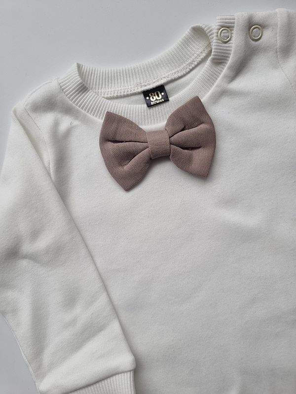 Body ecru długi rękaw kawowa mucha mucha rozmiar 80
