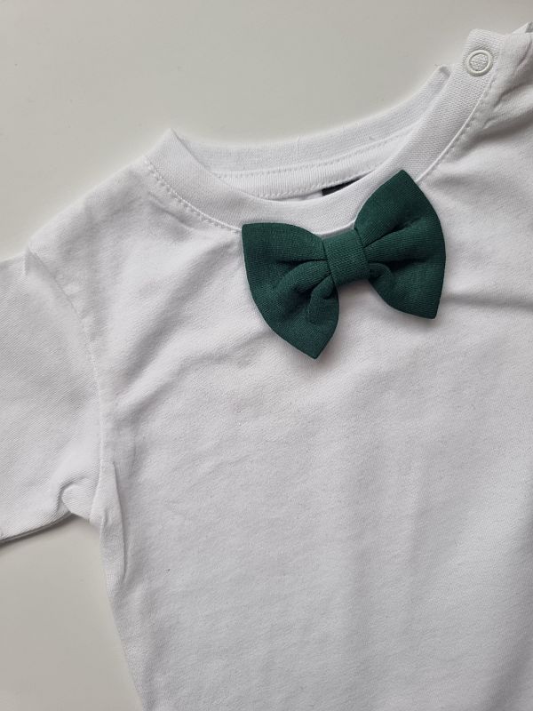 Koszulka biała krótki rękaw zielona mucha rozmiar 80