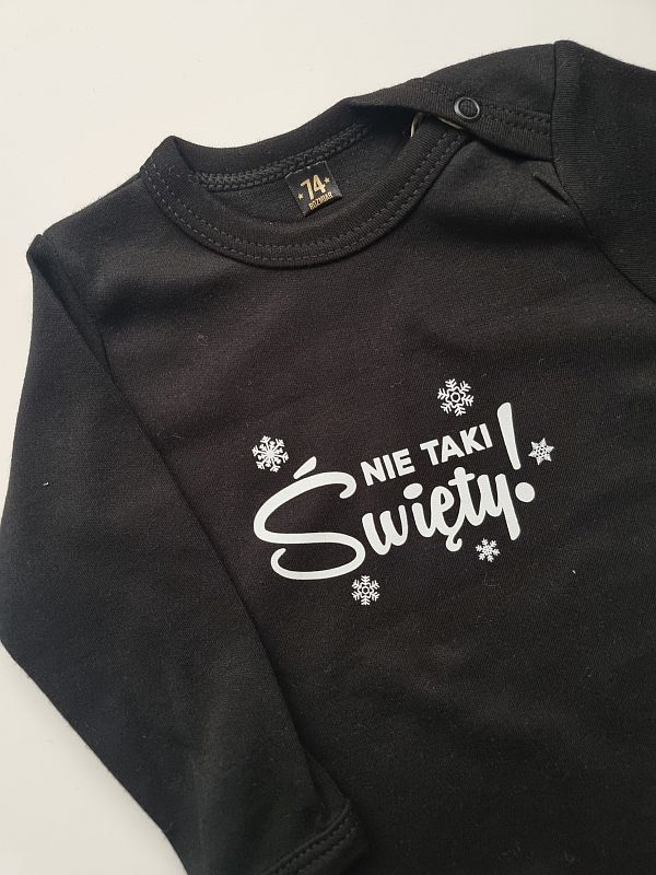 Body czarne długi rękaw nie taki święty rozmiar 74