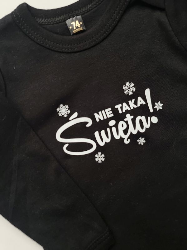 Body czarne długi rękaw nie taka święta rozmiar 74