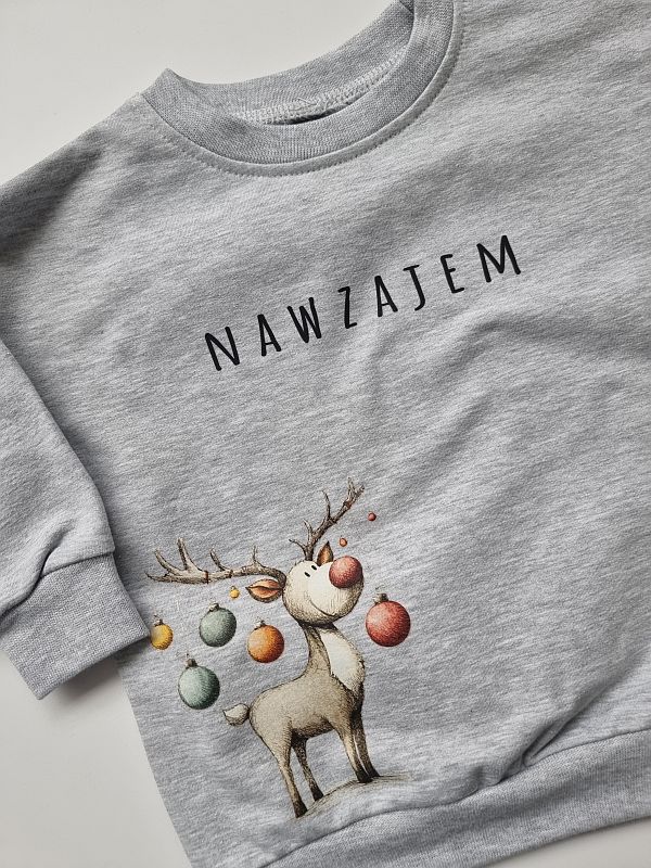 Bluza szara renifer nawzajem rozmiar 74