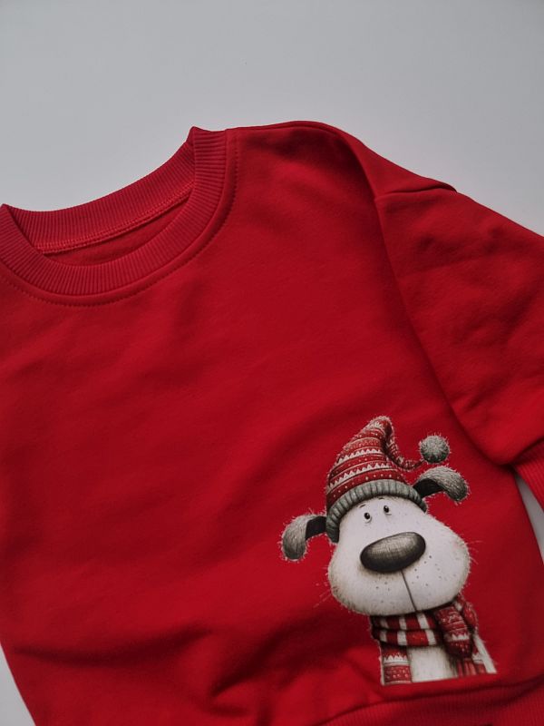 Bluza czerwona piesek rozmiar 74