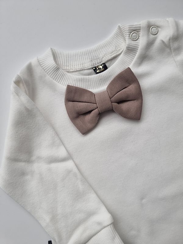 Body ecru długi rękaw kawowa mucha rozmiar 74