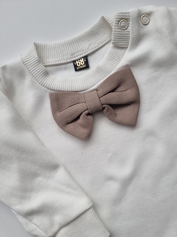 Body ecru długi rękaw kawowa mucha rozmiar 68