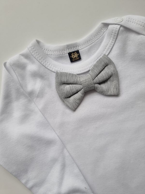 Body ecru długi rękaw szara mucha rozmiar 68