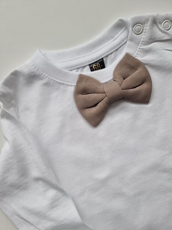 Koszulka biała długi rękaw kawowa mucha rozmiar 68