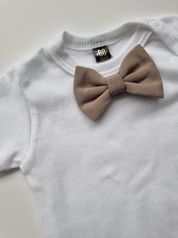 Body białe krótki rękaw kawowa mucha rozmiar 68