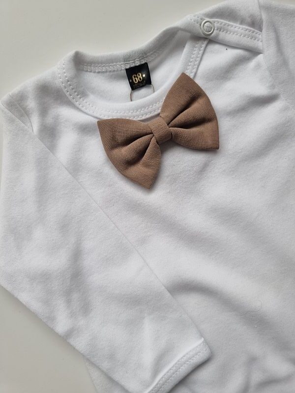 Body białe długi rękaw kawowa mucha rozmiar 68