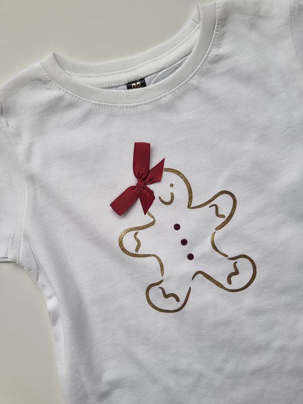 Koszulka biała krótki rękaw piernik rozmiar 98