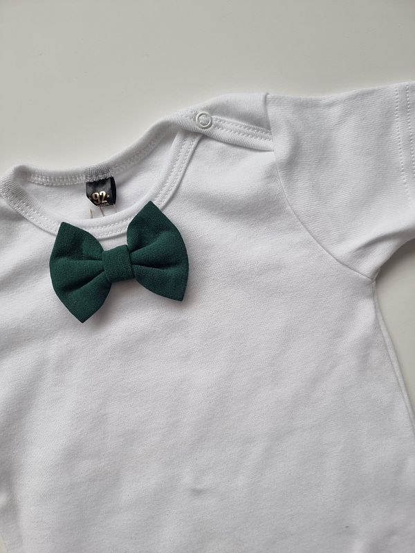 Body białe krótki rękaw zielona mucha rozmiar 92