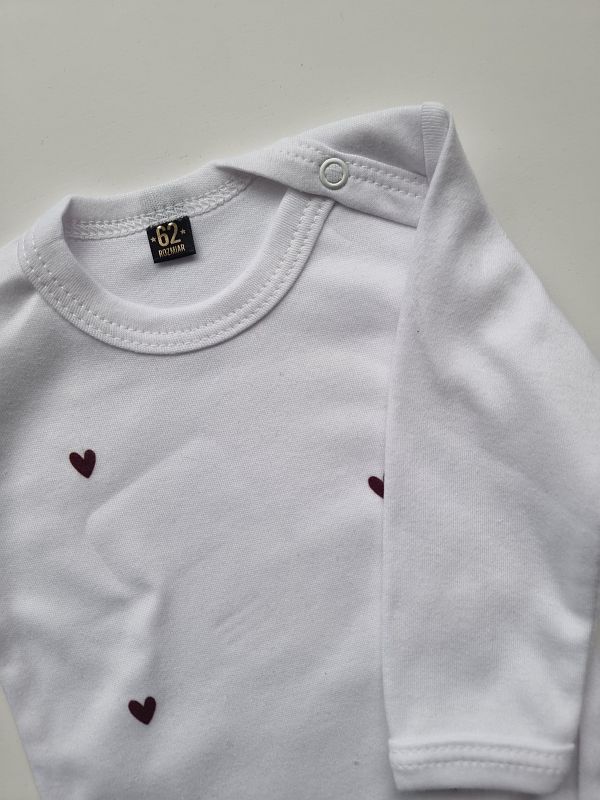 Body białe długi rękaw serduszka rozmiar 62