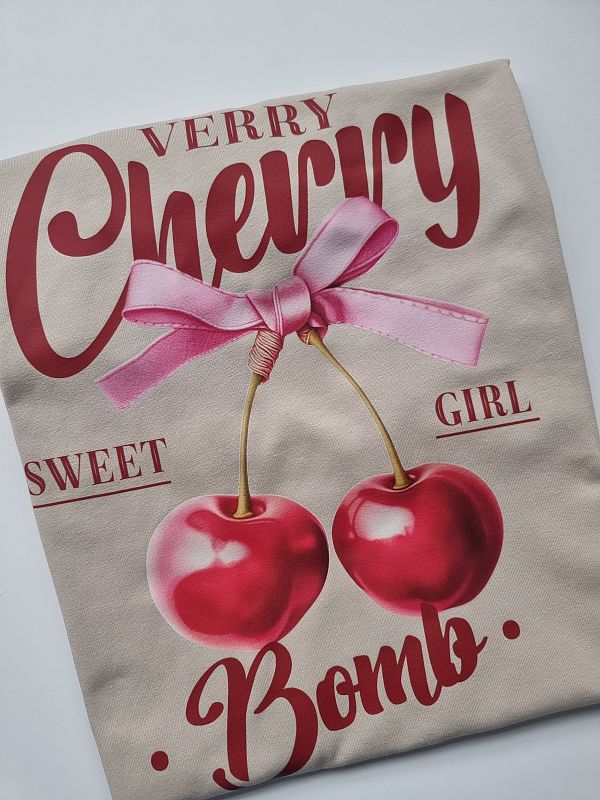 Koszulka damska beżowa verry cherry bomb na tyle rozmiar S