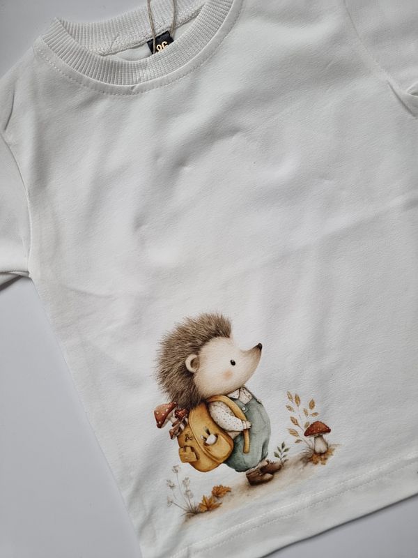 Koszulka ecru krótki rękaw jez rozmiar 86