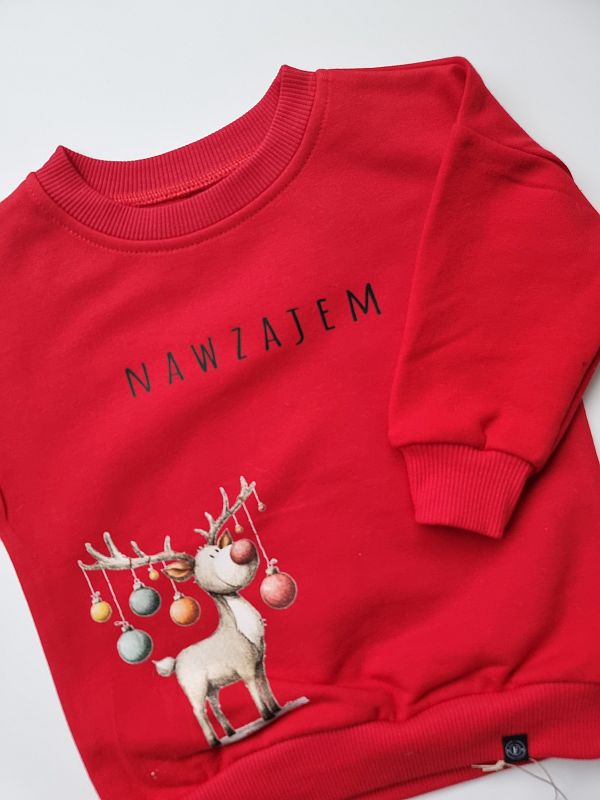Bluza czerwona renifer nawzajem rozmiar 74