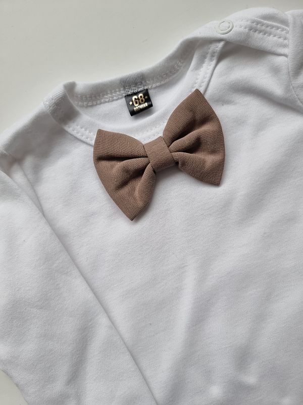 Body białe długi rękaw kawowa mucha rozmiar 68