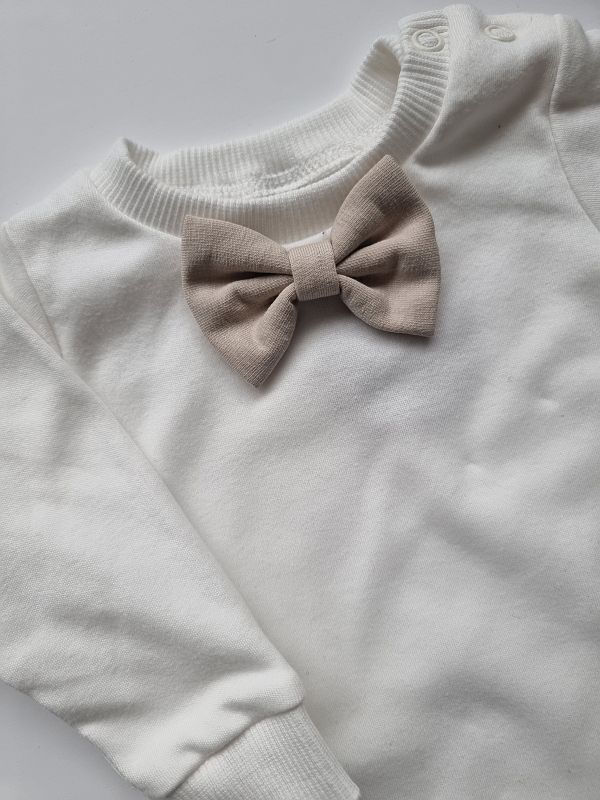 Body ecru długi rękaw beżowa mucha rozmiar 68