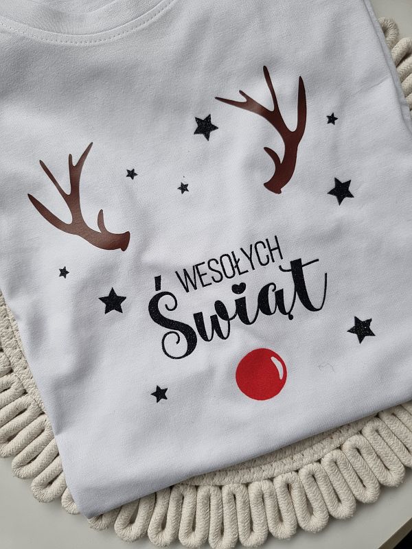 Koszulka męska biała wesołych świąt rozmiar XL