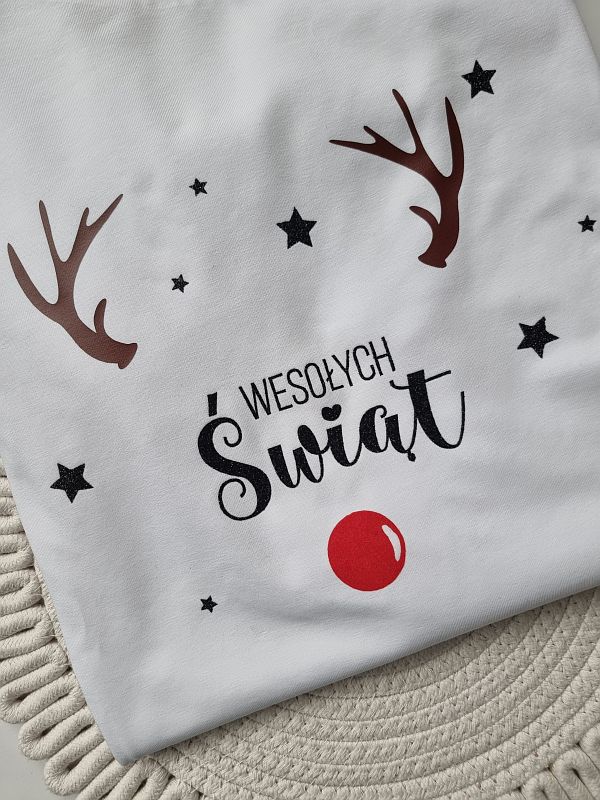 Koszulka damska biała wesołych świąt rozmiar oversize
