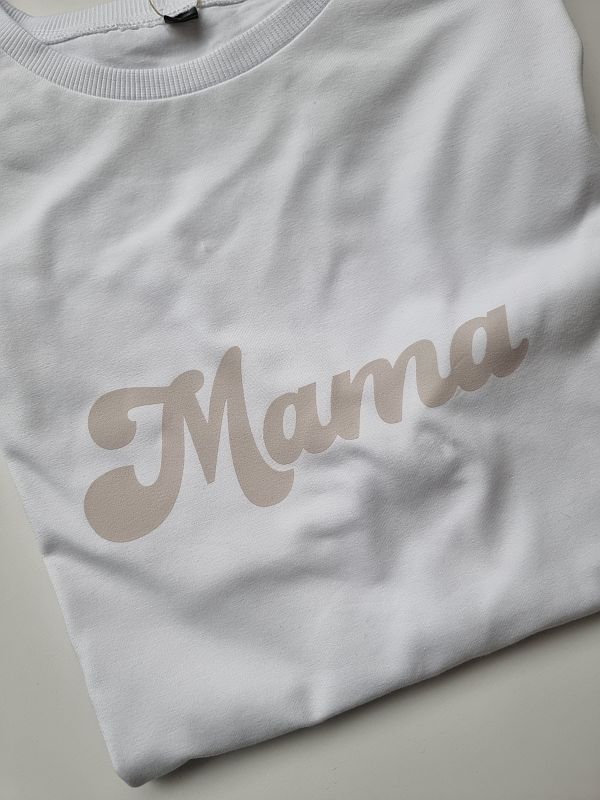 Koszulka damska biała mama rozmiar oversize