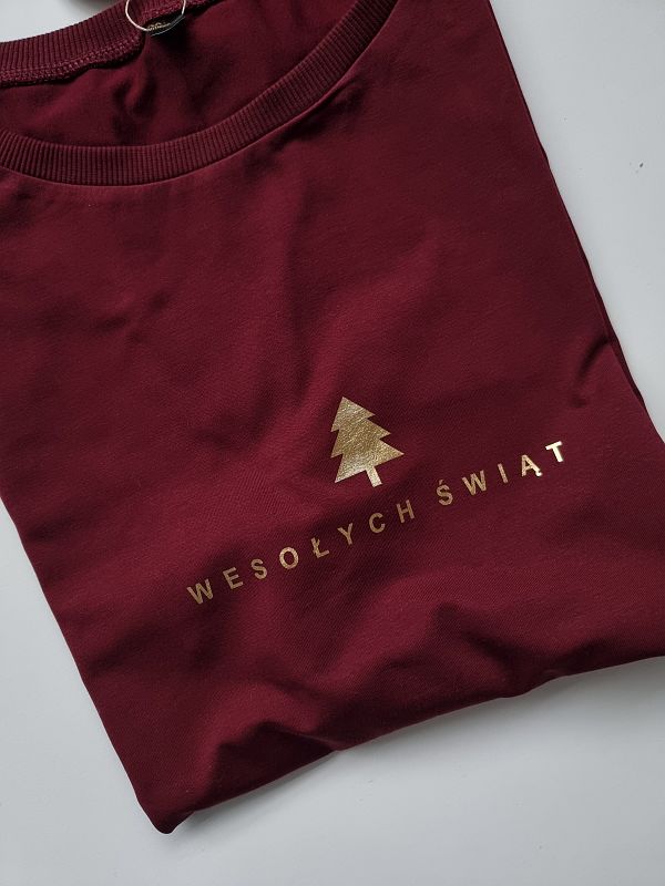 Koszulka damska bordowa wesołych świąt rozmiar XXL