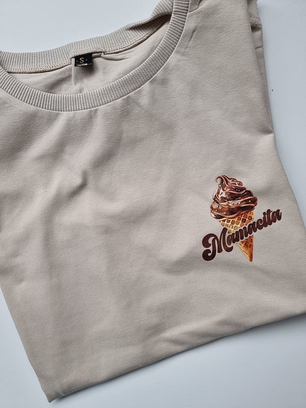 Koszulka damska beżowa lody mamacita rozmiar S