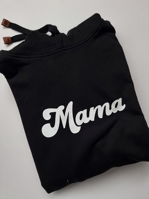 Bluza damska z kapturem czarna mama rozmiar S