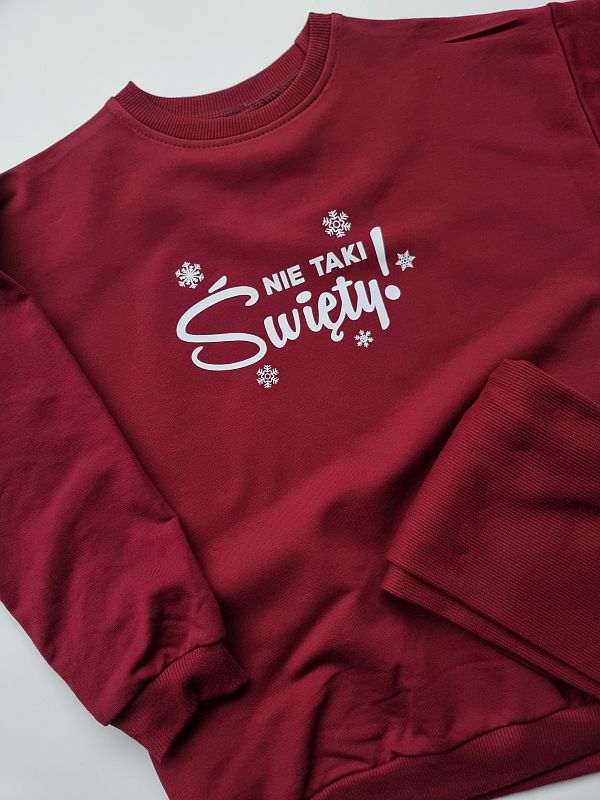 Komplet bordowy bluza + getry prążek nie taki święty rozmiar 122