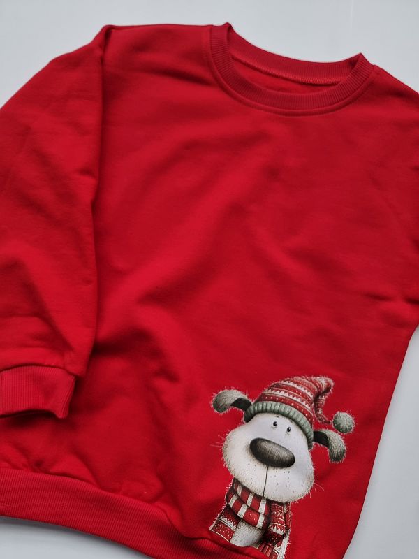 Bluza czerwona piesek rozmiar 122