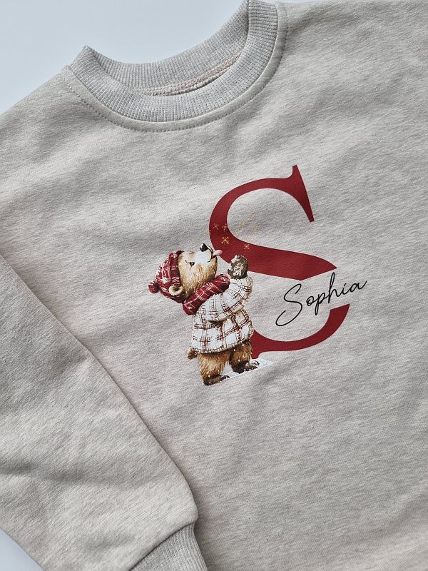 Bluza beż melanż Sophia miś rozmiar 104