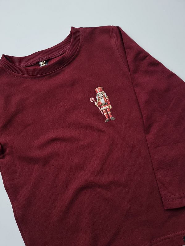 Koszulka bordowa długi rękaw dziadek do orzechów rozmiar 104