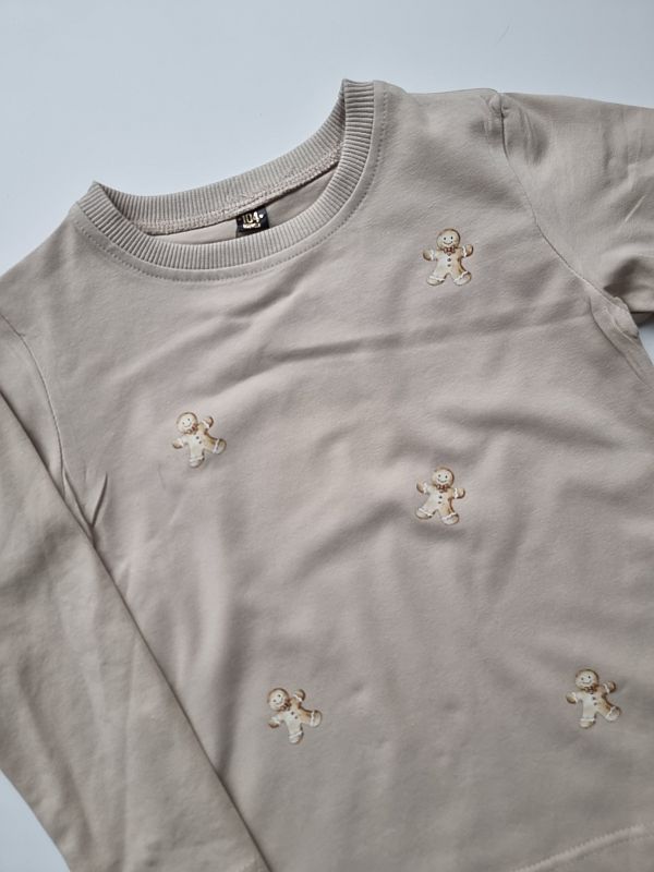 Koszulka beżowa długi rękaw pierniczki rozmiar 104