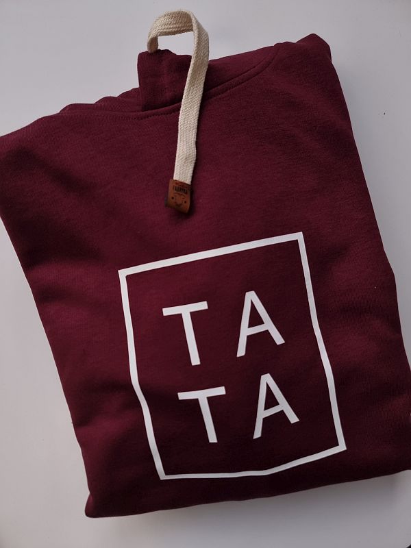 Bluza męska z kapturem bordowa tata rozmiar L