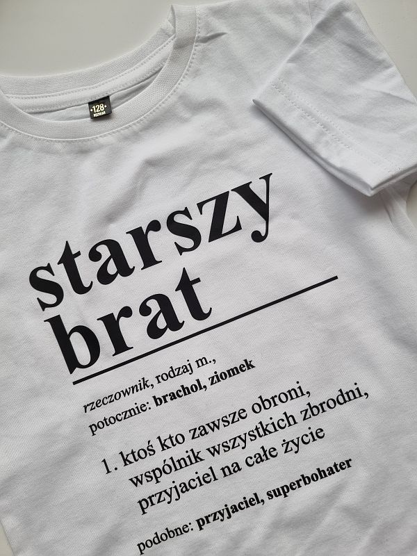Koszulka biała krótki rękaw starszy brat definicja rozmiar 128