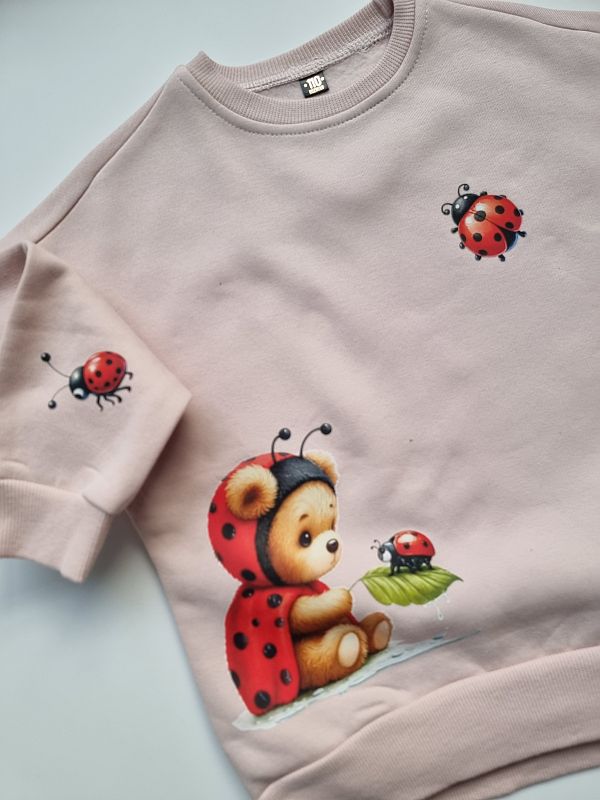 Bluza brudny róż biedronki rozmiar 110