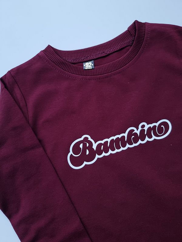 Koszulka bordowa długi rękaw bambino rozmiar 92