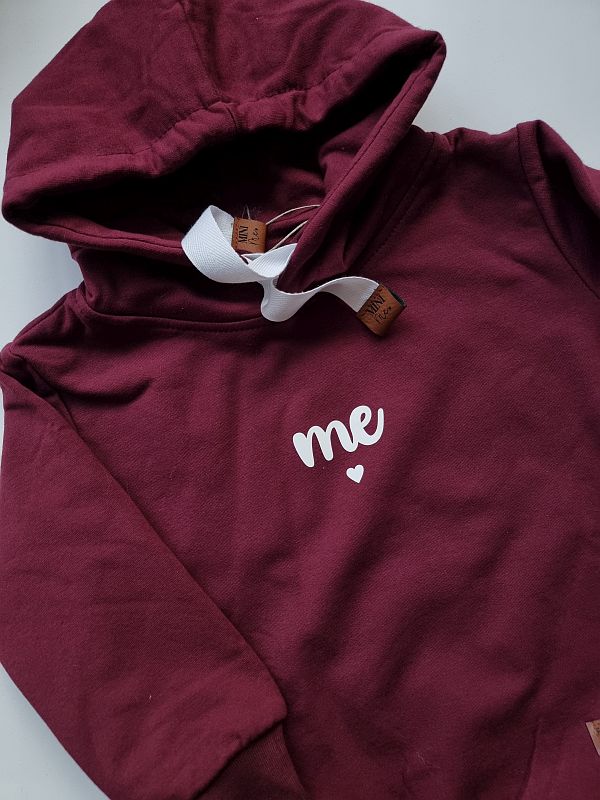 Bluza bordowa z kapturem me rozmiar 80