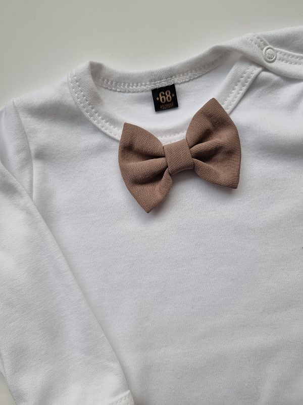 Body białe długi rękaw kawowa mucha rozmiar 68
