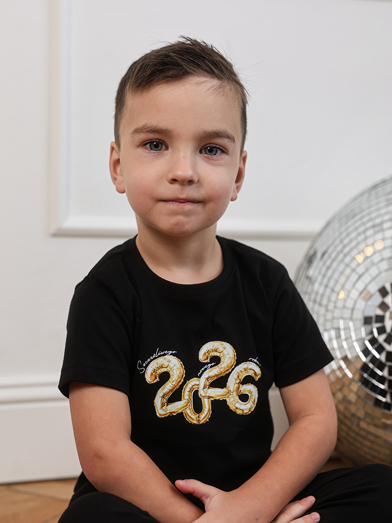 Koszulka dziecięca sylwestrowa złote baloniki