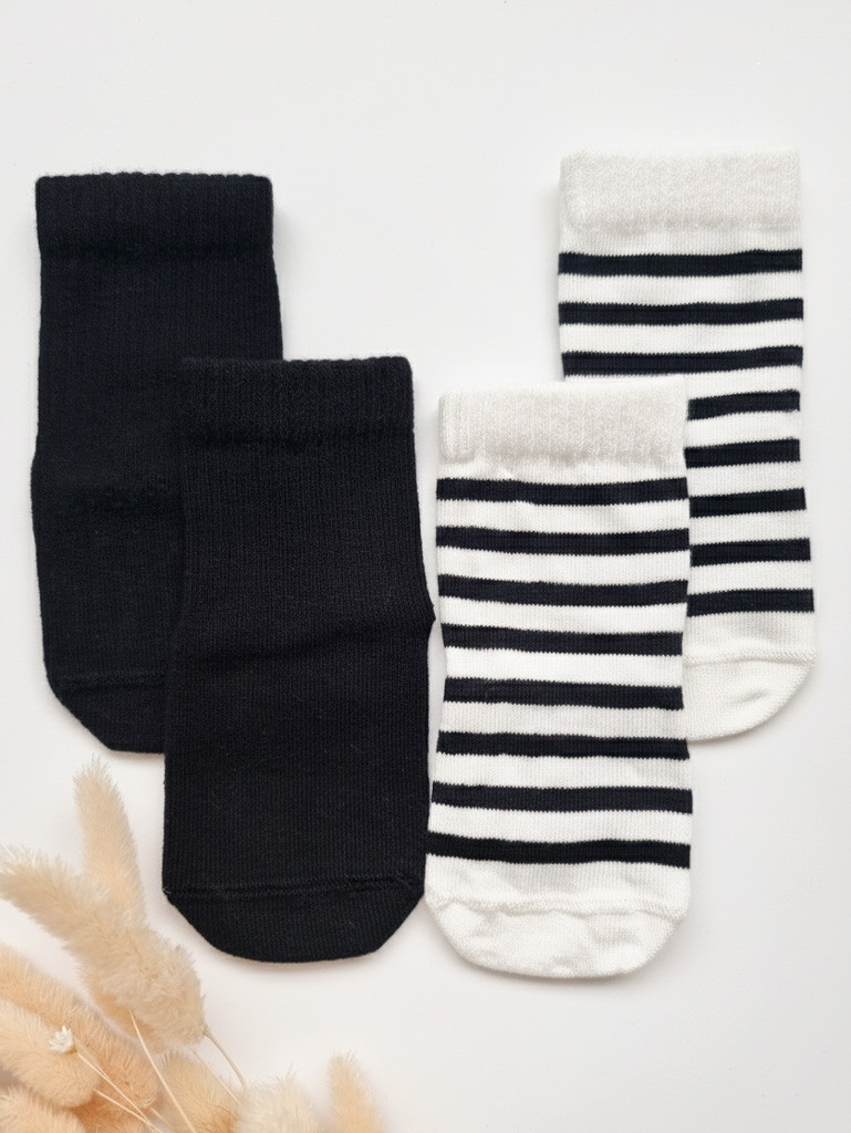 2pak skarpetek dziecięcych czarne + paski