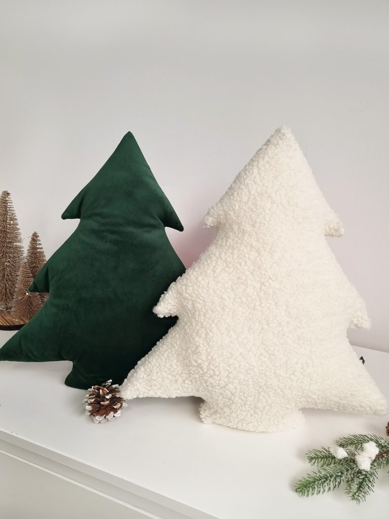 2pak poduszek w kształcie choinek zieleń + ecru