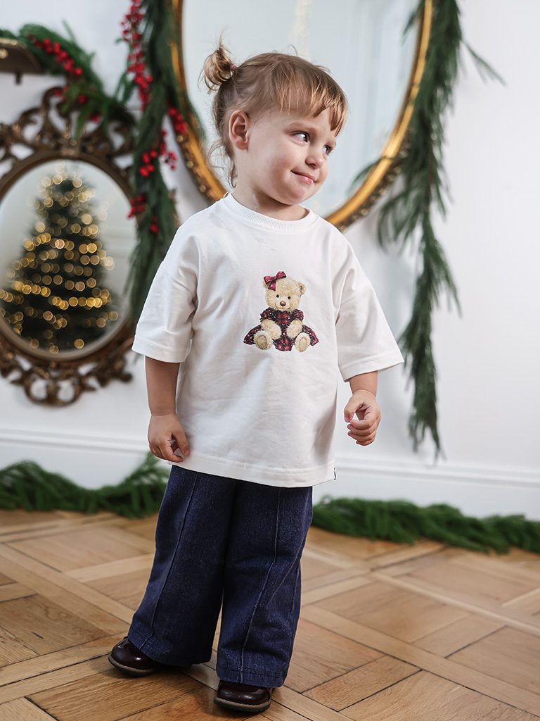 Spodnie dziewczęce dzwony imitacja jeansu