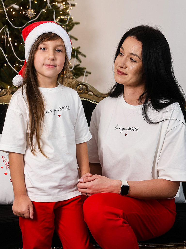 Komplet piżam dla mamy i dziecka love you