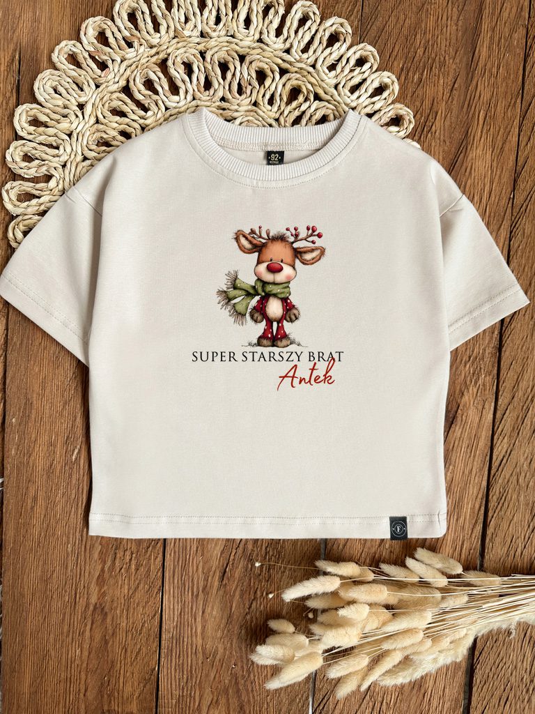 Koszulka dziecięca renifer super straszy brat