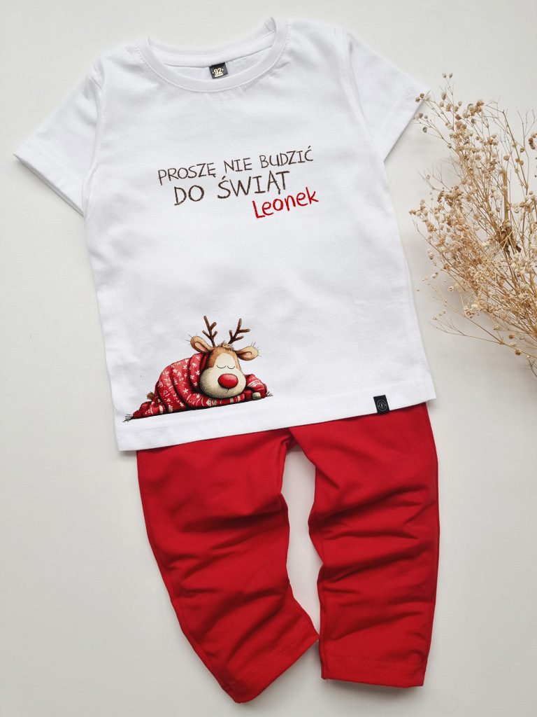 Piżama dziecięca Proszę nie budzić do Świąt
