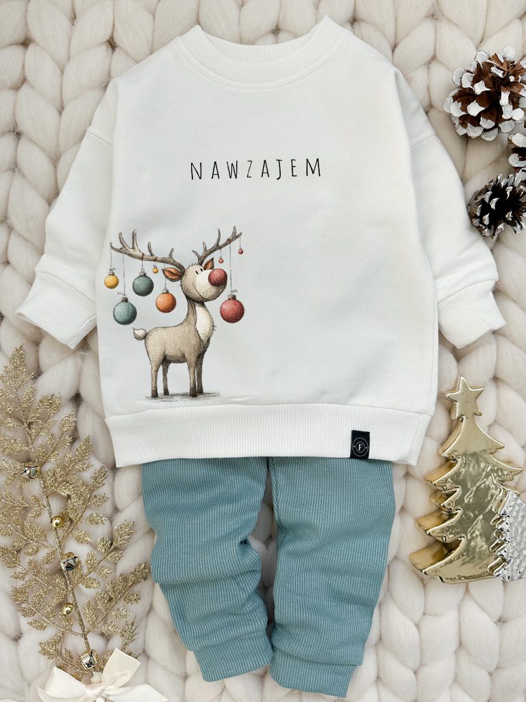 Bluza dziecięca renifer z bombkami nawzajem