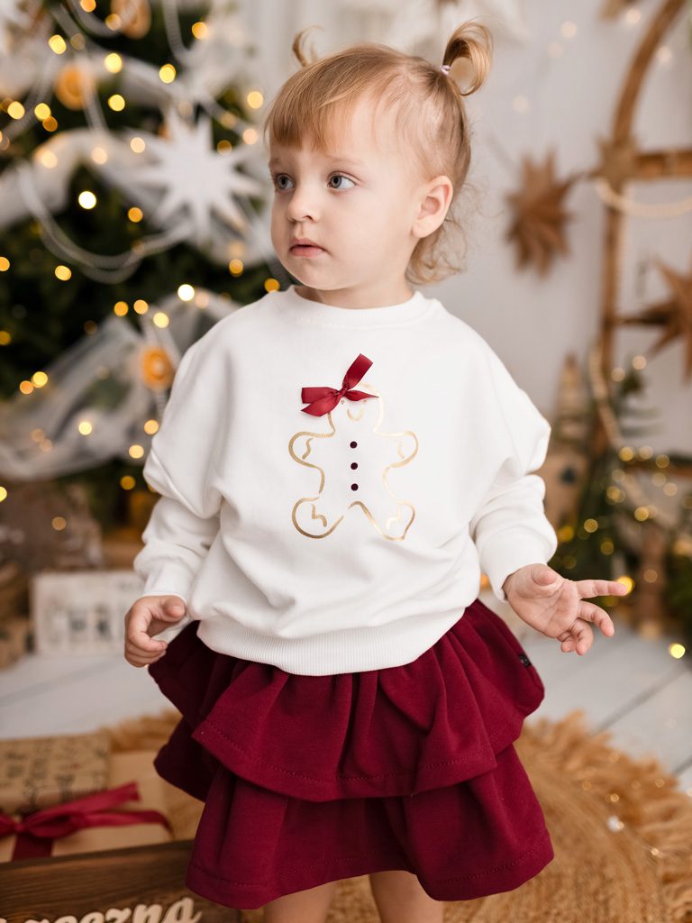 Bluza dziecięca złoty pierniczek z kokardą