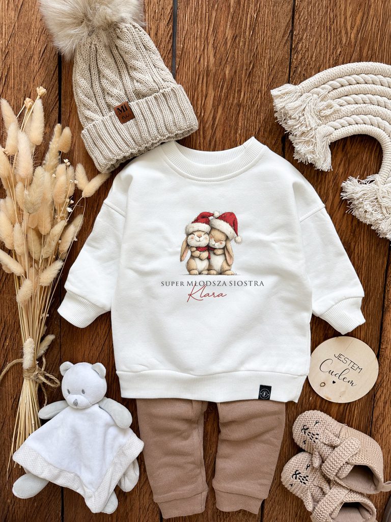 Bluza dziecięca króliczki super młodsza siostra