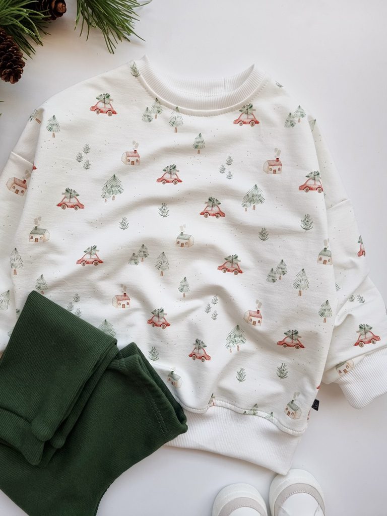Bluza dziecięca auto z choinką - obrazek 3