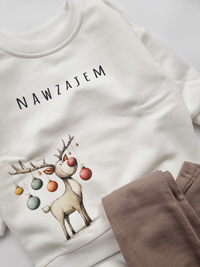 Bluza dziecięca renifer z bombkami nawzajem